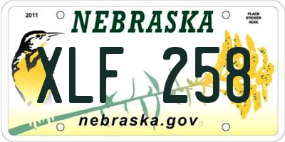 NE license plate XLF258