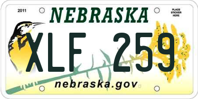 NE license plate XLF259