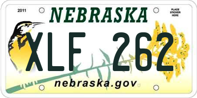 NE license plate XLF262