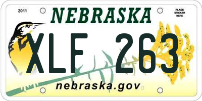 NE license plate XLF263