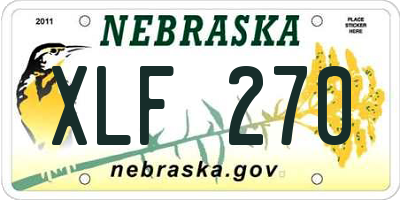 NE license plate XLF270