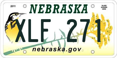 NE license plate XLF271