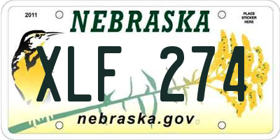 NE license plate XLF274