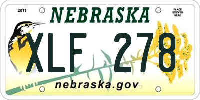NE license plate XLF278
