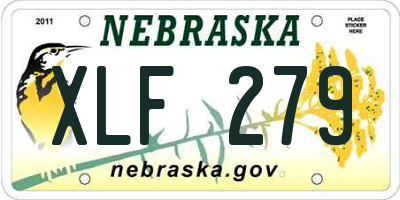NE license plate XLF279