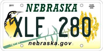 NE license plate XLF280