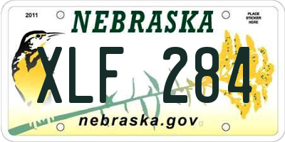 NE license plate XLF284
