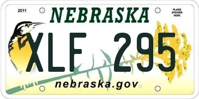 NE license plate XLF295