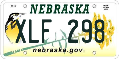 NE license plate XLF298