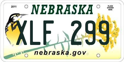 NE license plate XLF299