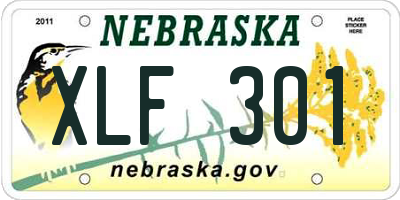 NE license plate XLF301