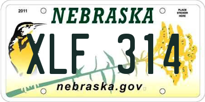NE license plate XLF314