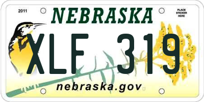 NE license plate XLF319