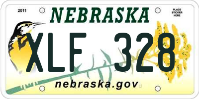 NE license plate XLF328