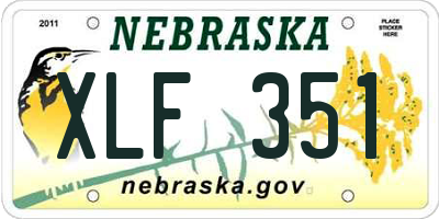 NE license plate XLF351