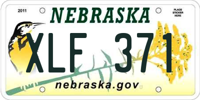 NE license plate XLF371