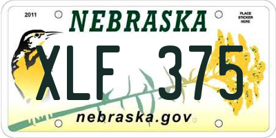 NE license plate XLF375