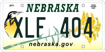 NE license plate XLF404