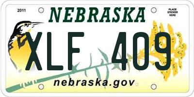 NE license plate XLF409