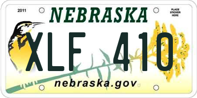 NE license plate XLF410