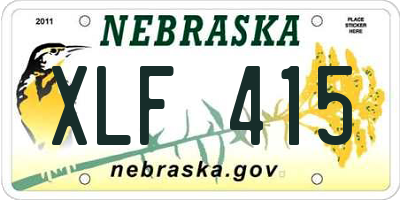 NE license plate XLF415