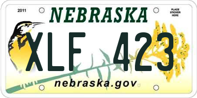 NE license plate XLF423