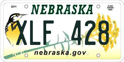 NE license plate XLF428