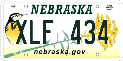 NE license plate XLF434