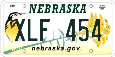 NE license plate XLF454
