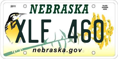 NE license plate XLF460