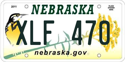 NE license plate XLF470