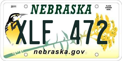NE license plate XLF472