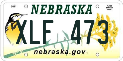 NE license plate XLF473