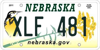 NE license plate XLF481