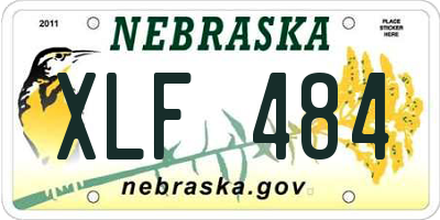 NE license plate XLF484