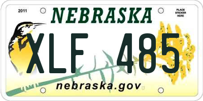NE license plate XLF485