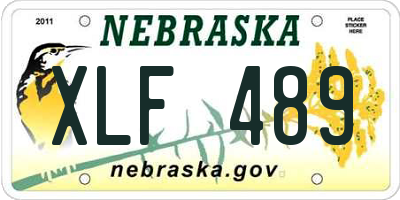 NE license plate XLF489