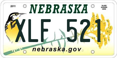 NE license plate XLF521