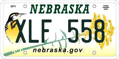 NE license plate XLF558