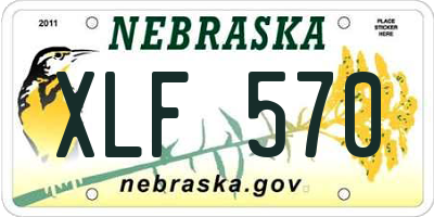 NE license plate XLF570