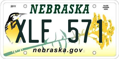 NE license plate XLF571