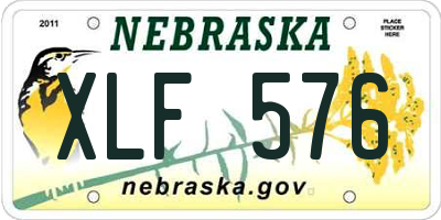 NE license plate XLF576