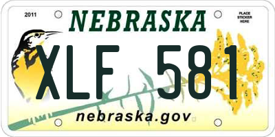 NE license plate XLF581