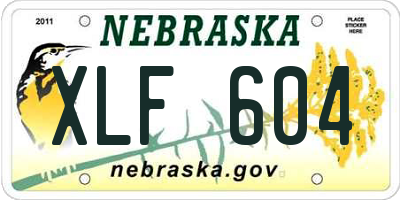 NE license plate XLF604