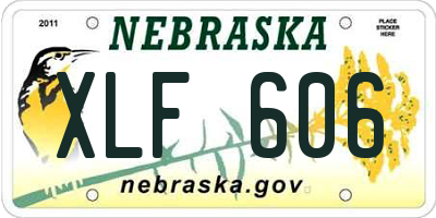 NE license plate XLF606