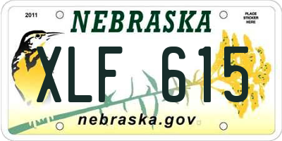 NE license plate XLF615