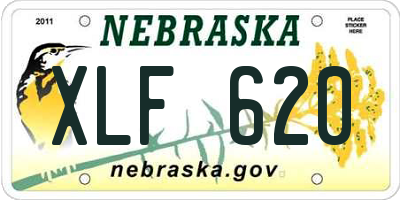 NE license plate XLF620