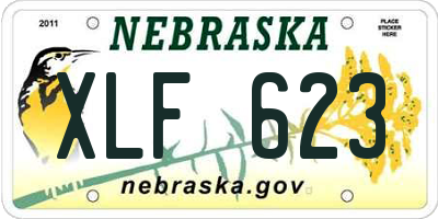 NE license plate XLF623