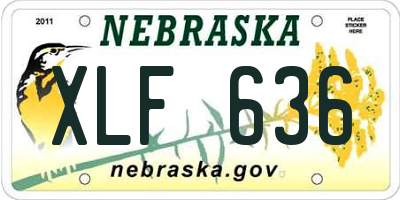 NE license plate XLF636