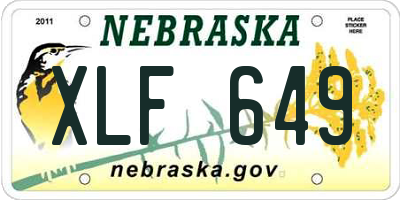 NE license plate XLF649